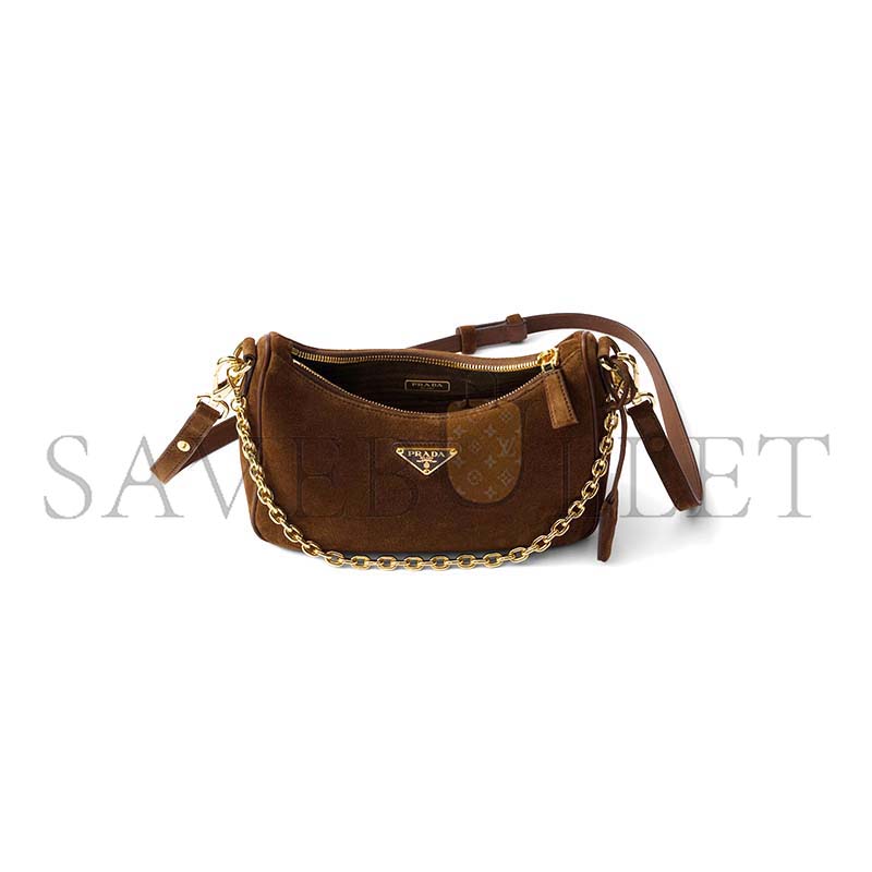 PRADA MINI RE-EDITION SHOULDER BAG IN SUEDE  (22*18*6cm)